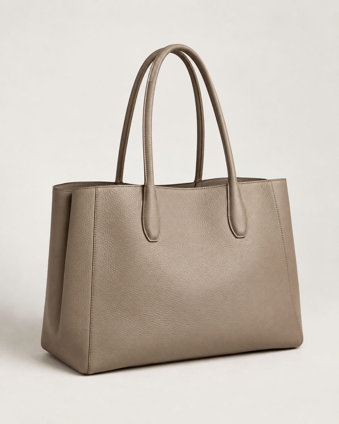Luxury taupe tote editorial scene